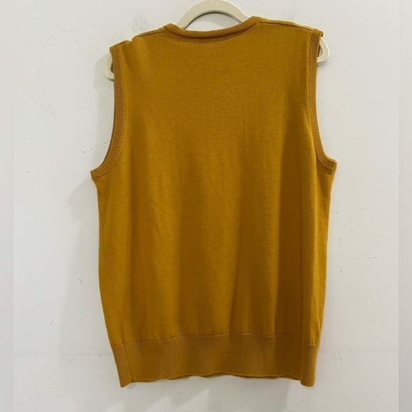 NWT Britches Sz XL Merino Wool V-Neck Mustard Yellow Knit Sweater Vest - Picture 7 of 11